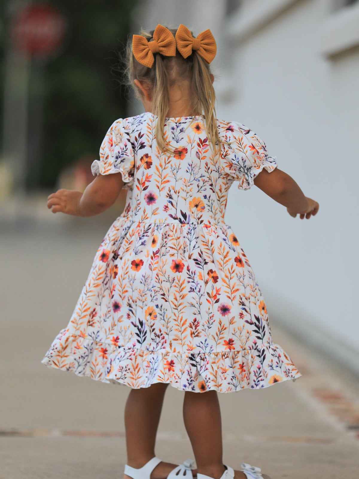 a girl in a dress