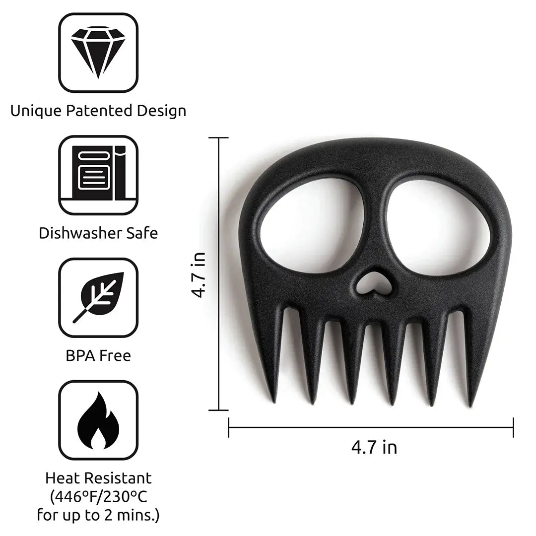 a black comb with a skull design and instructions