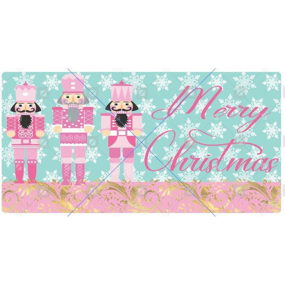 Merry Christmas Pink Nutcracker Sign