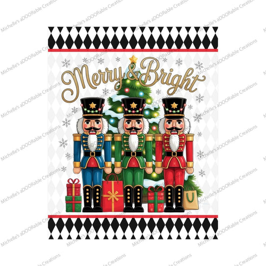 Merry and Bright Square Nutcracker Sign