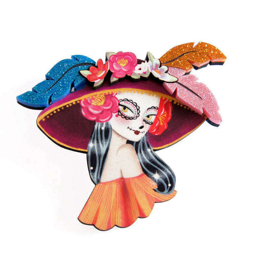 a cartoon of a woman wearing a hat