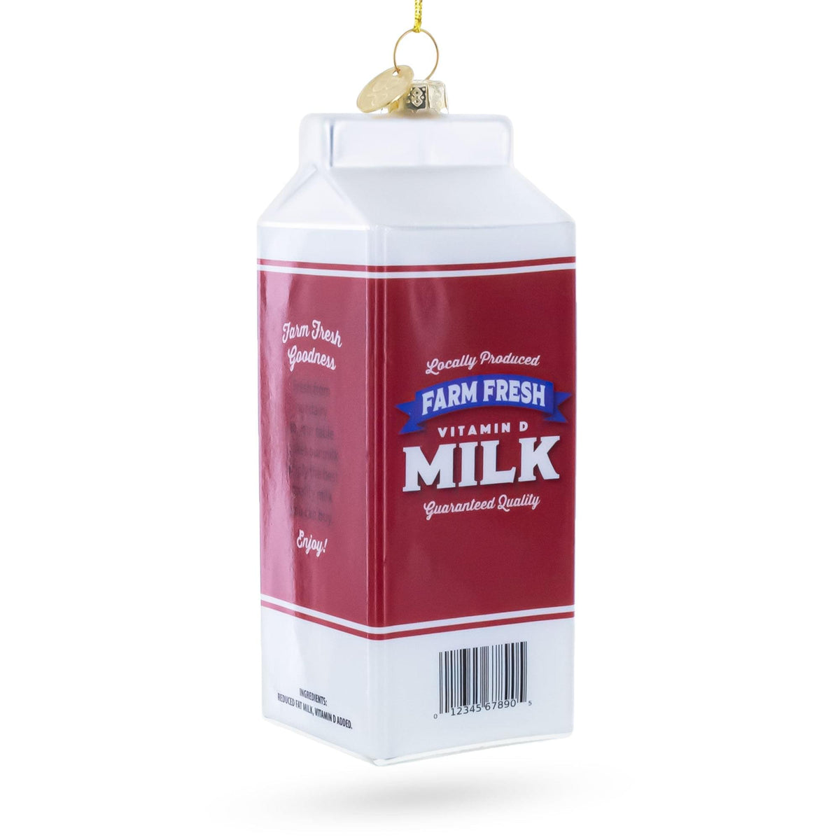 Milk Carton Glass Christmas Ornament