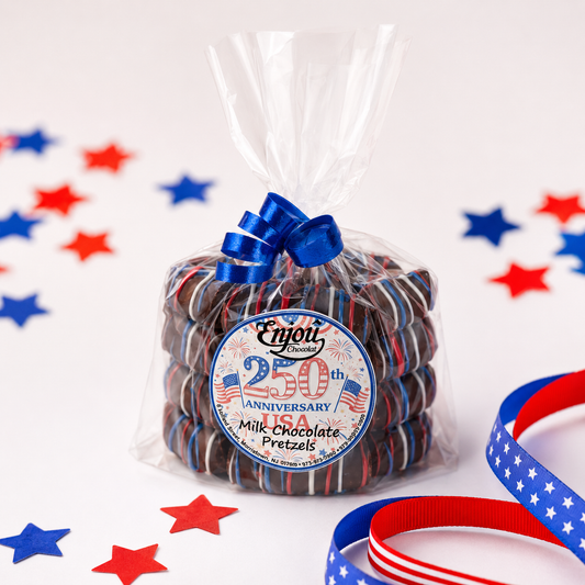 Red, White & Blue Striped Chocolate Pretzels