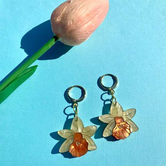 Mini Daffodils Acrylic Earrings