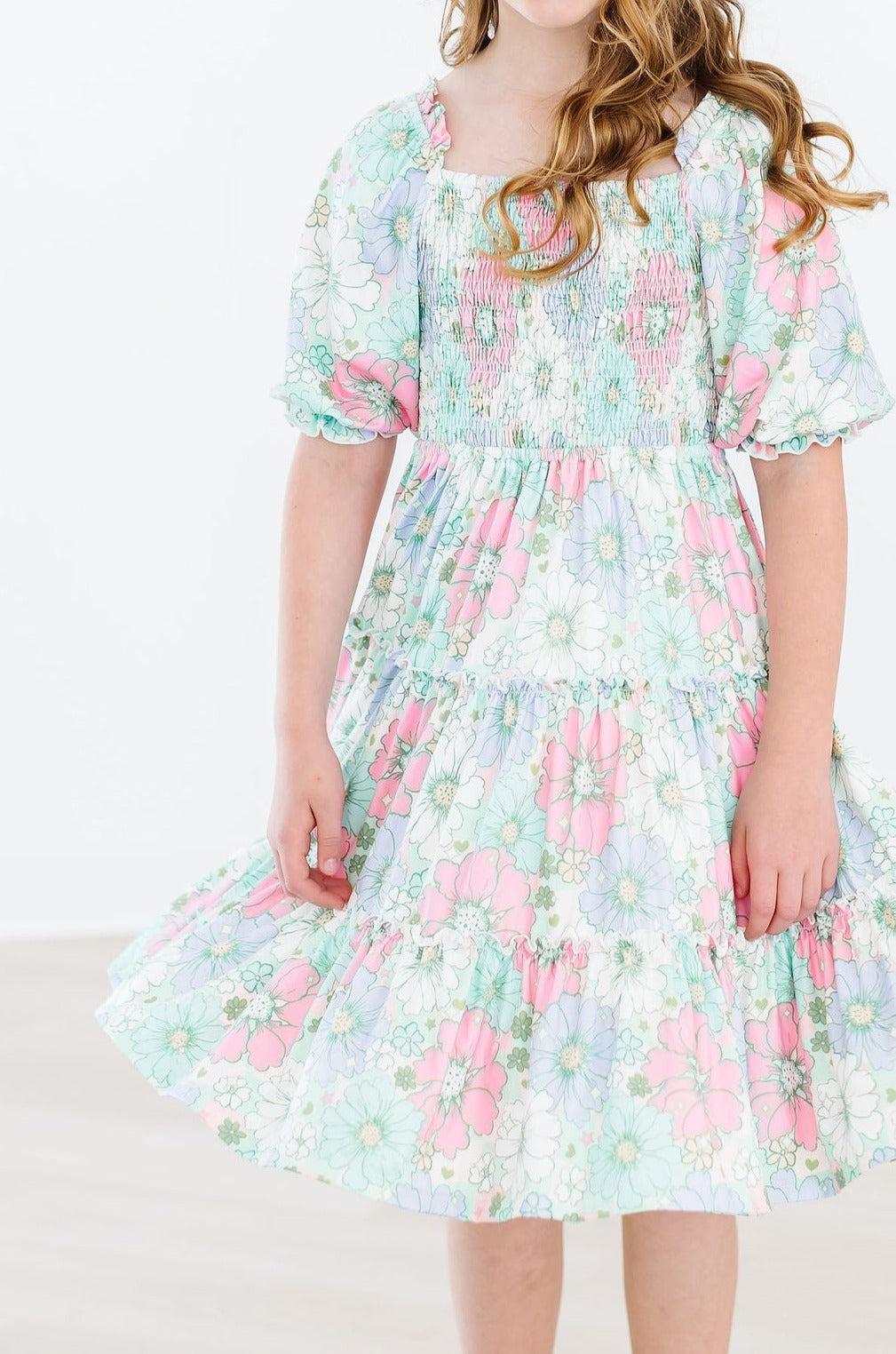 a girl wearing a dress