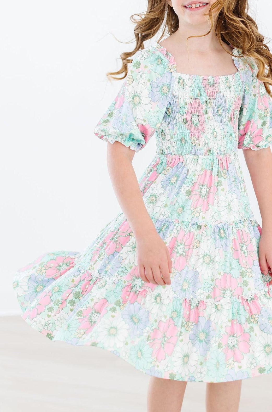 a girl wearing a dress