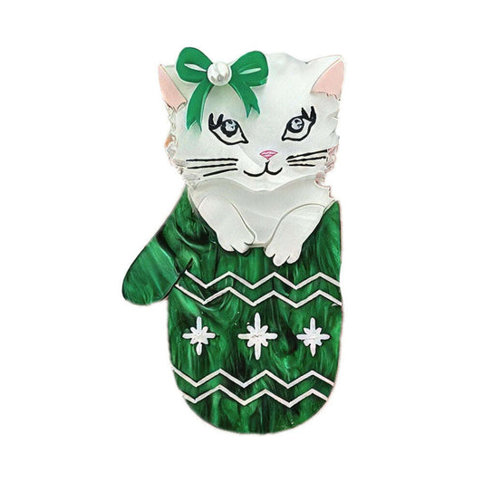 a cat in a mitten