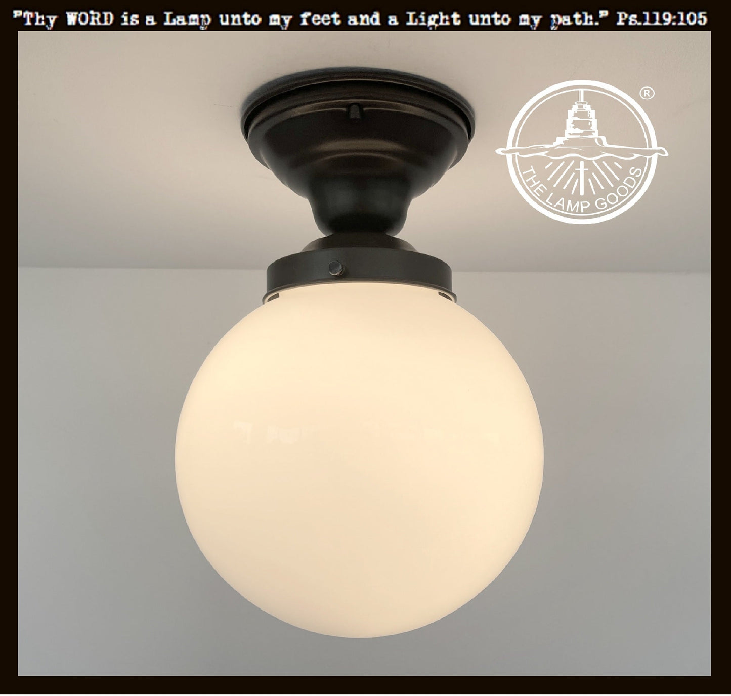 Milk Glass Globe Ceiling Light | 8"