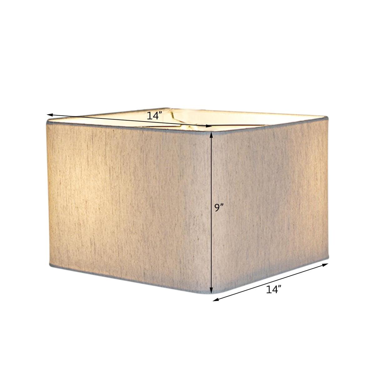 Moderne Flush Mount Conversion Kit 16"w Rounded Corner Square Oatmeal Drum Shade
