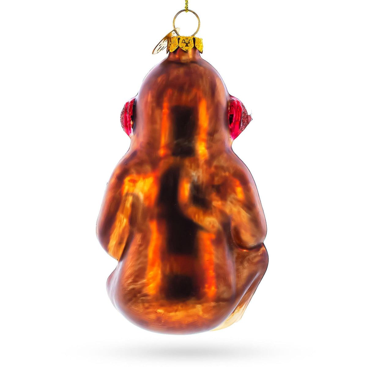 Monkey Video Gamer Glass Christmas Ornament