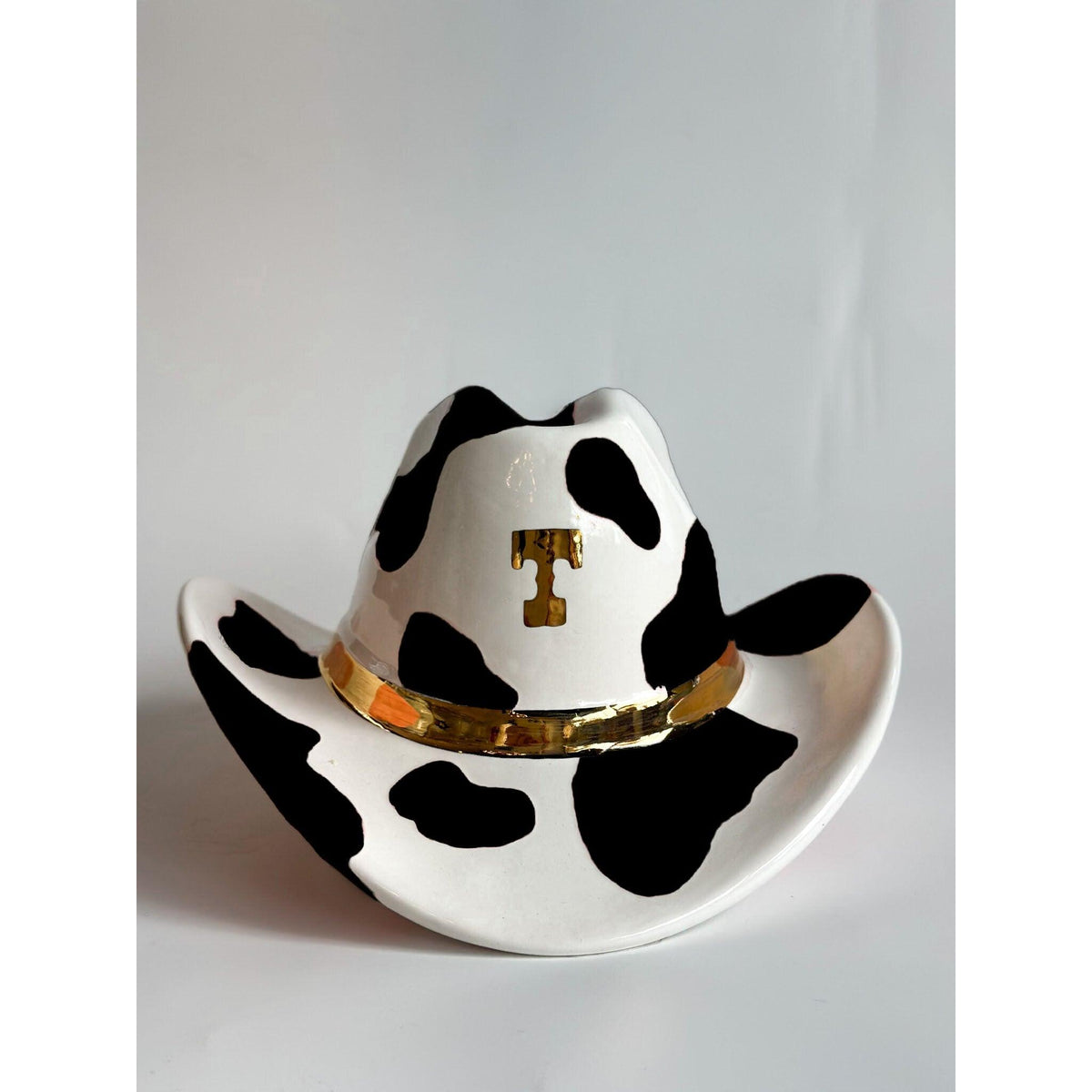 Monogrammed Cow Print Cowboy Hat