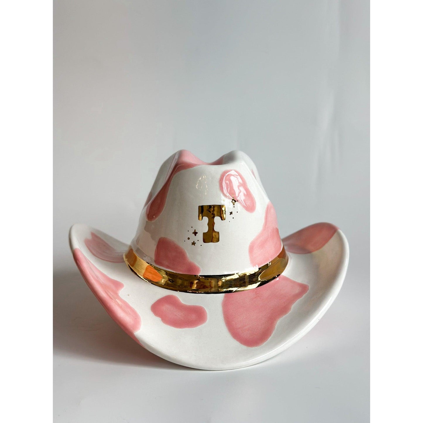 Monogrammed Cow Print Cowboy Hat