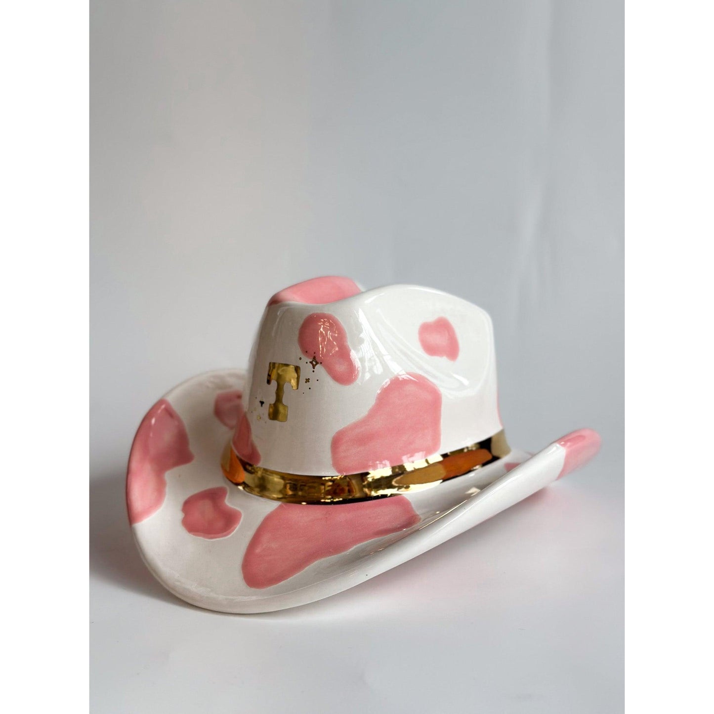 Monogrammed Cow Print Cowboy Hat