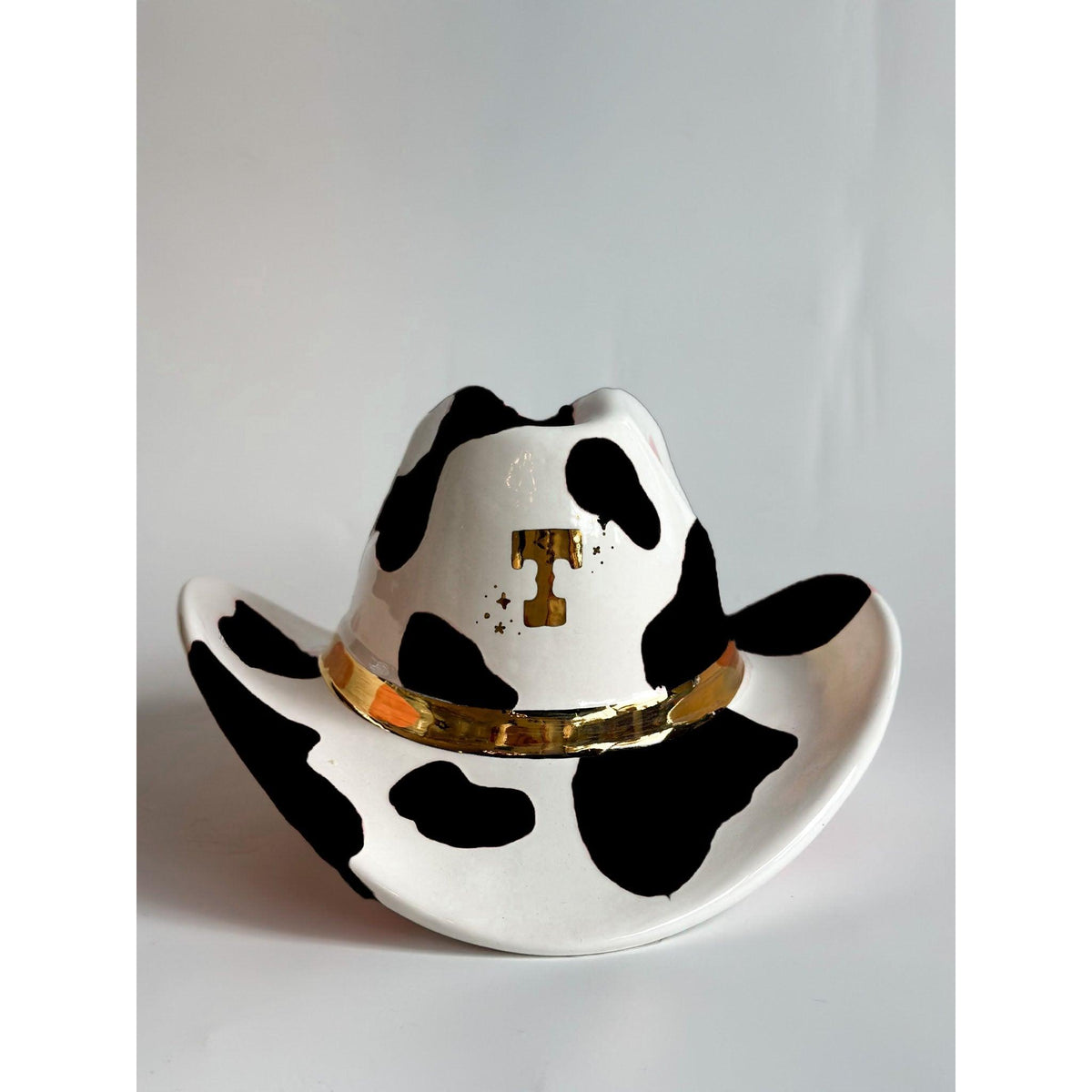 Monogrammed Cow Print Cowboy Hat