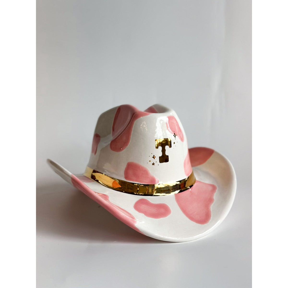 Monogrammed Cow Print Cowboy Hat