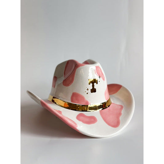 Monogrammed Cow Print Cowboy Hat