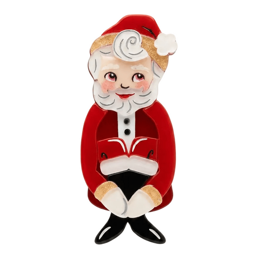 a close up of a santa claus