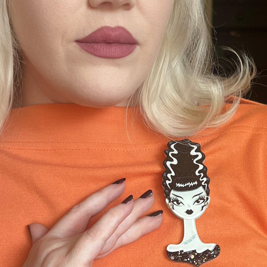 Mrs. Midnight Spooky Doll Brooch by Miss Fluff x Lipstick & Chrome