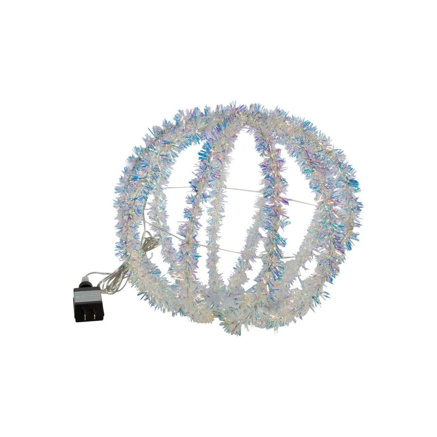 Multi-Color LED Tinsel Foldable Sphere 12"