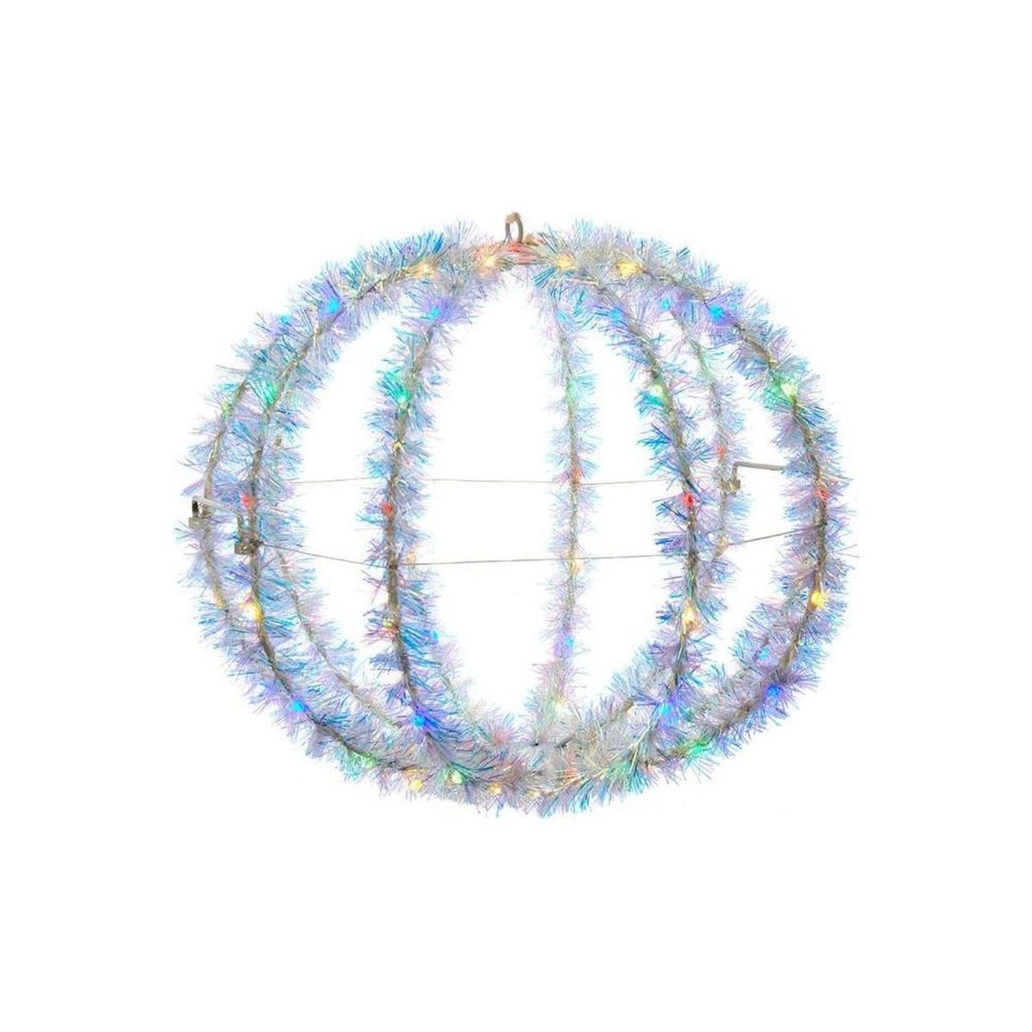 Multi-Color LED Tinsel Foldable Sphere 12"