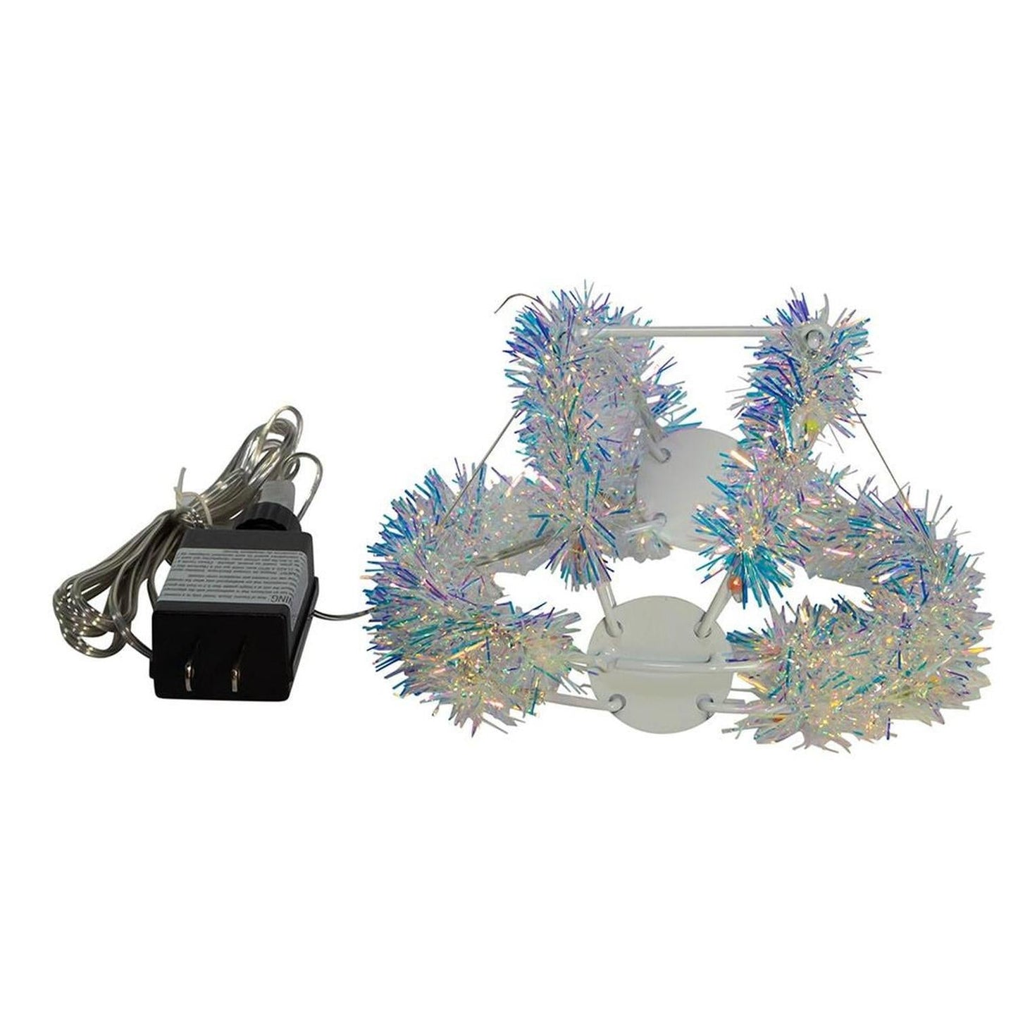 Multi-Color LED Tinsel Foldable Sphere 6"