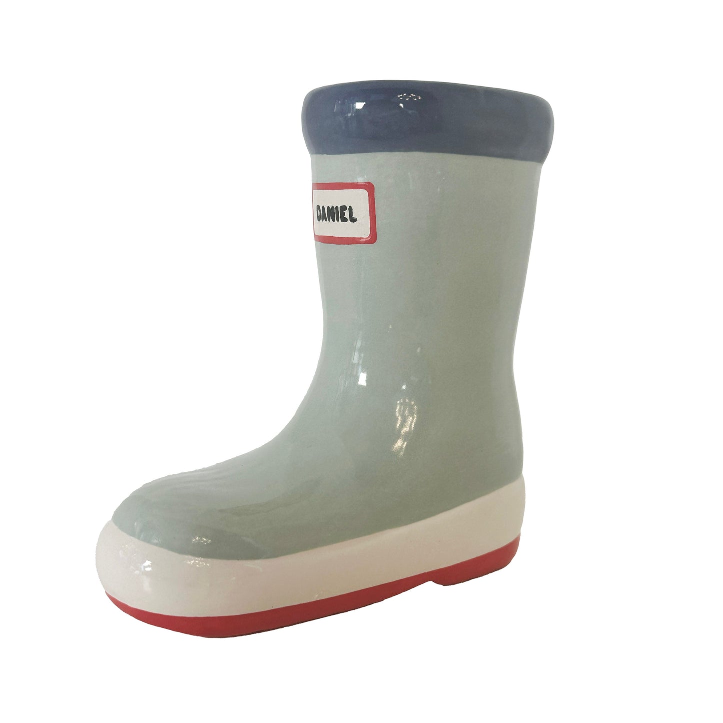Multicolor Rainboot Vase in Sage