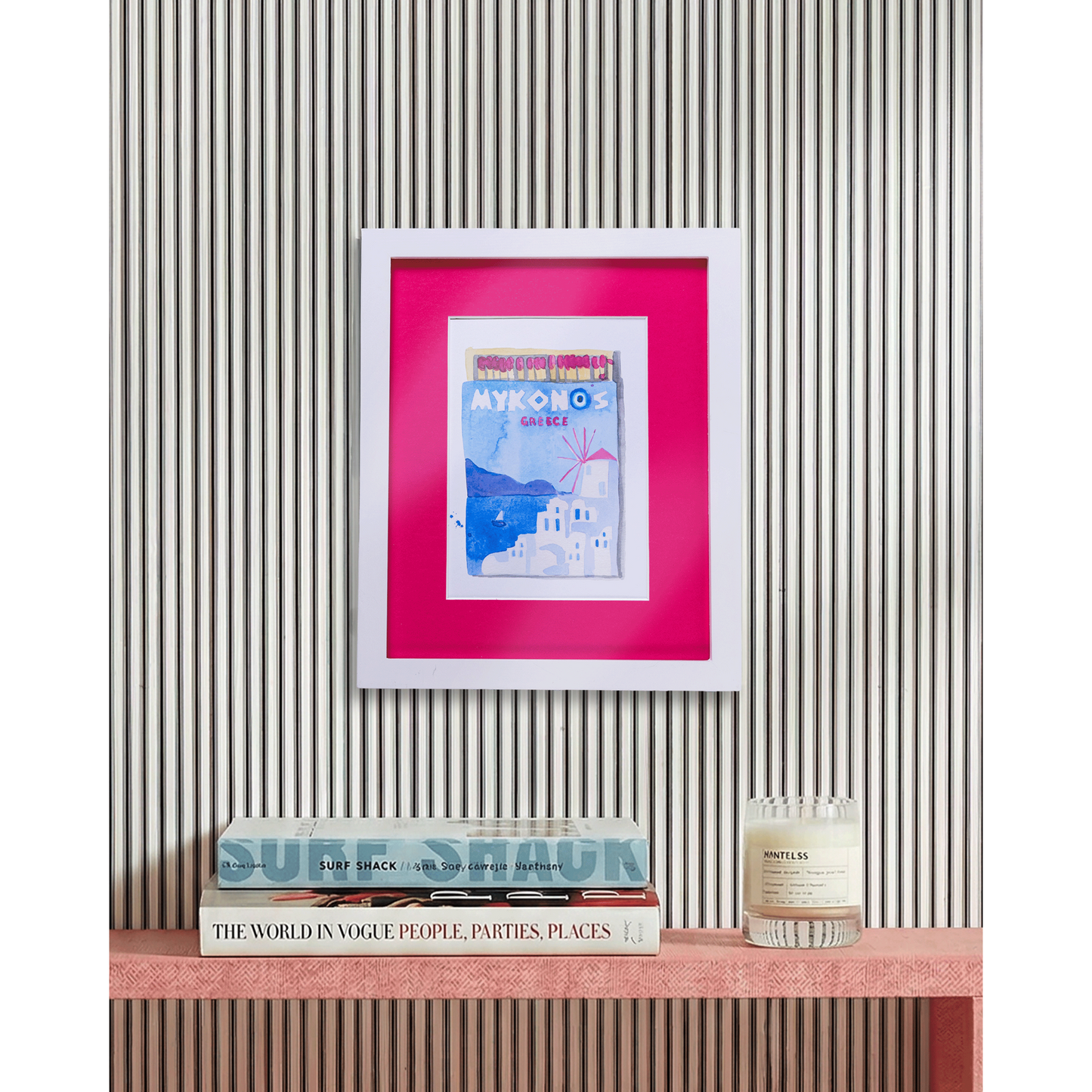 Mykonos Matchbook Art Print