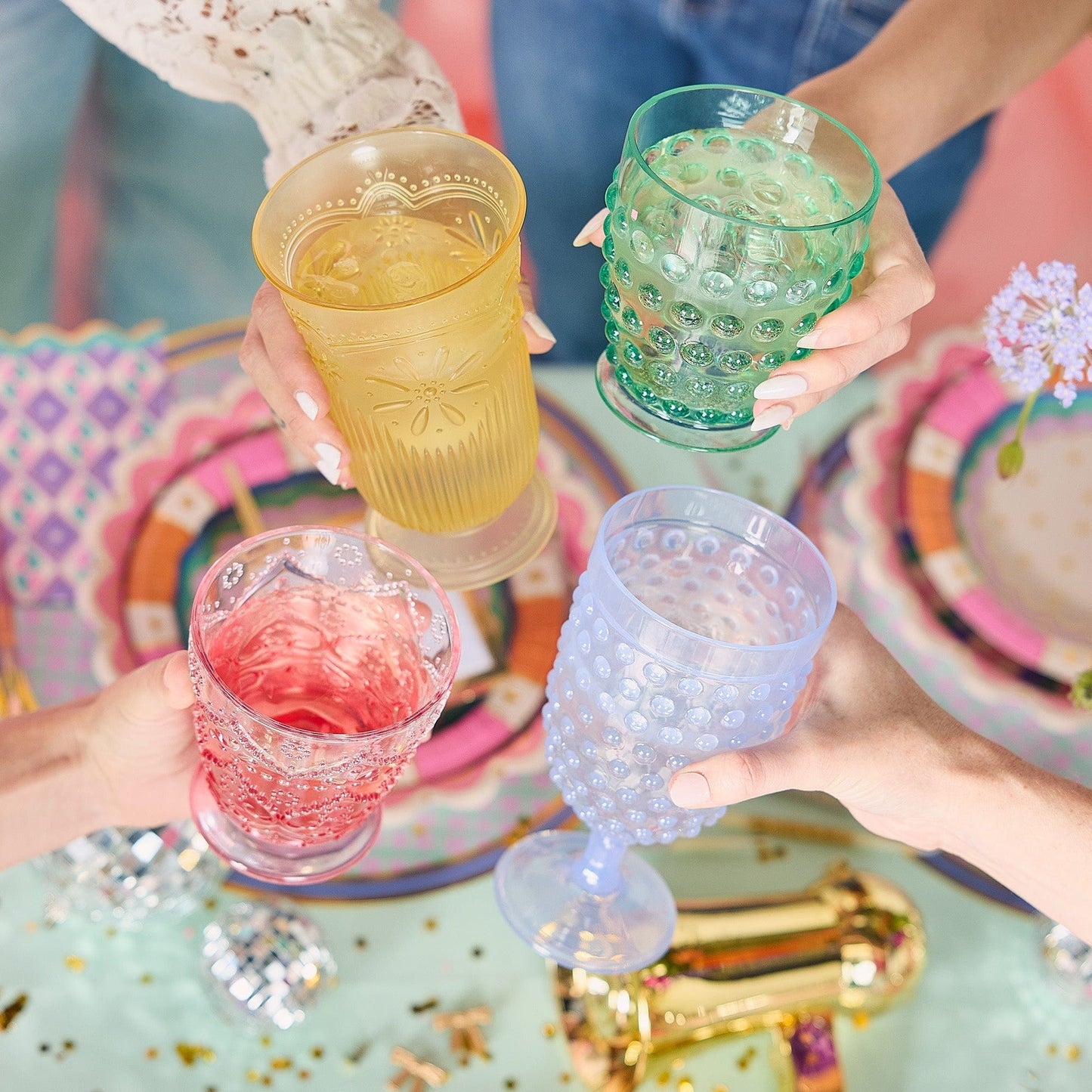 Vintage Vibes Pastel Reusable Cup Set