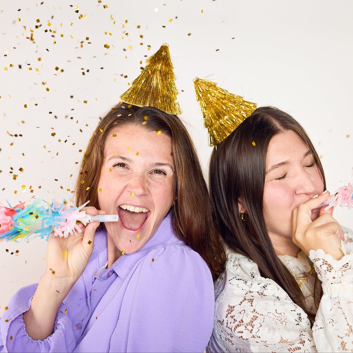 Confetti Burst Fringe Party Blowers (6 ct)