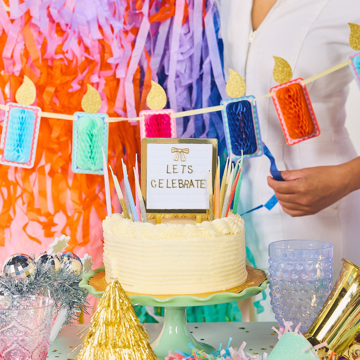 Honeycomb Birthday Candle Banner
