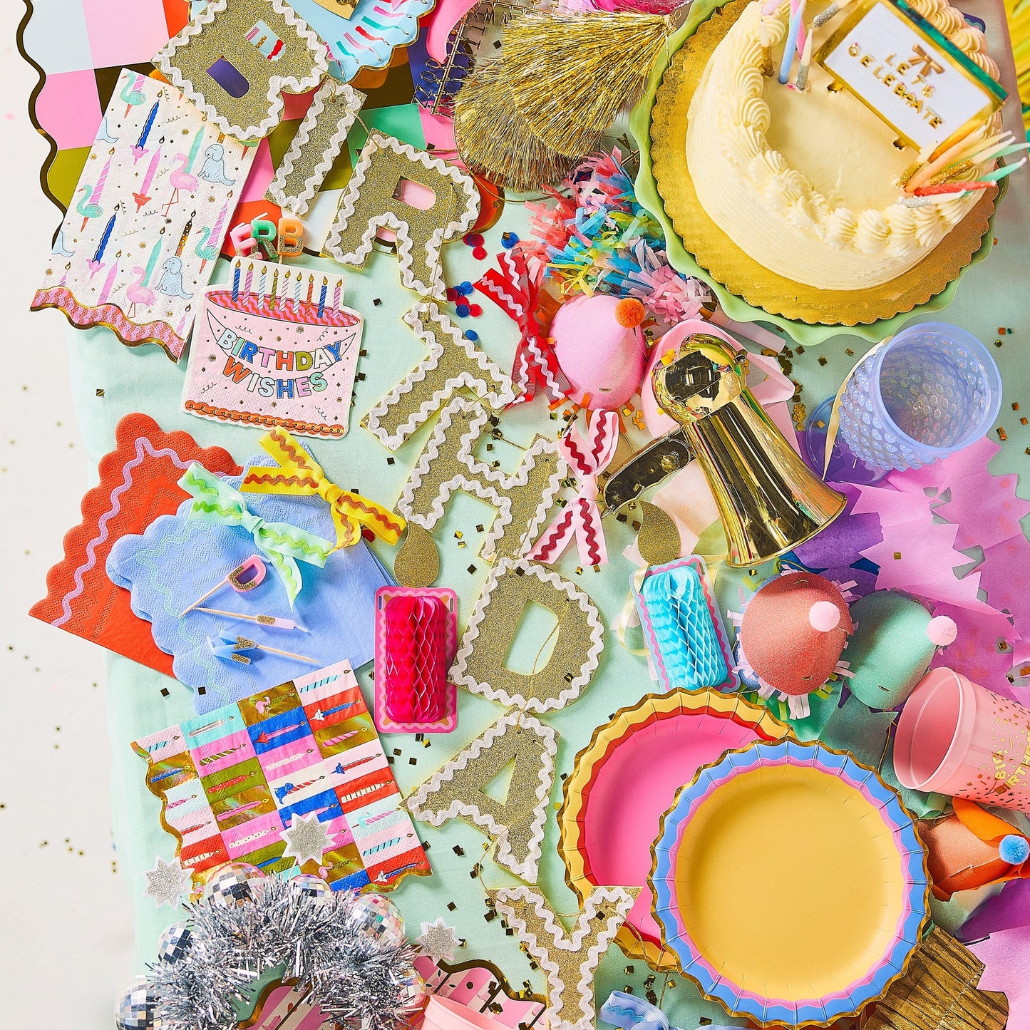 Happy Birthday Gold Shimmer Banner (Reusable Garland)