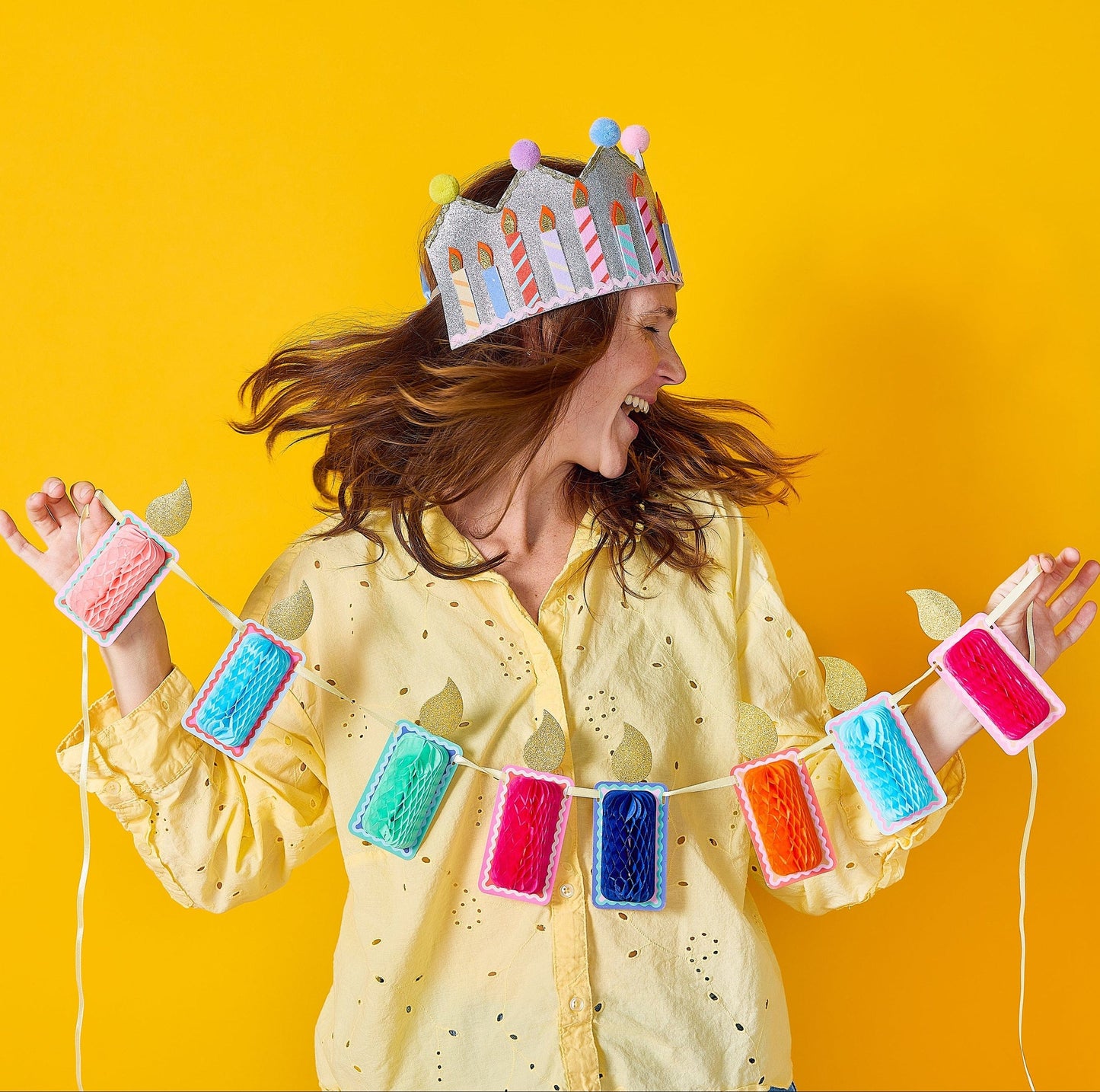 Honeycomb Birthday Candle Banner