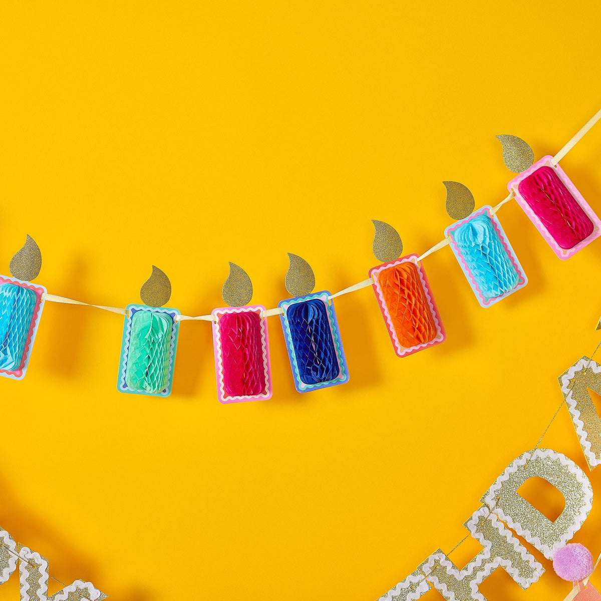 Honeycomb Birthday Candle Banner