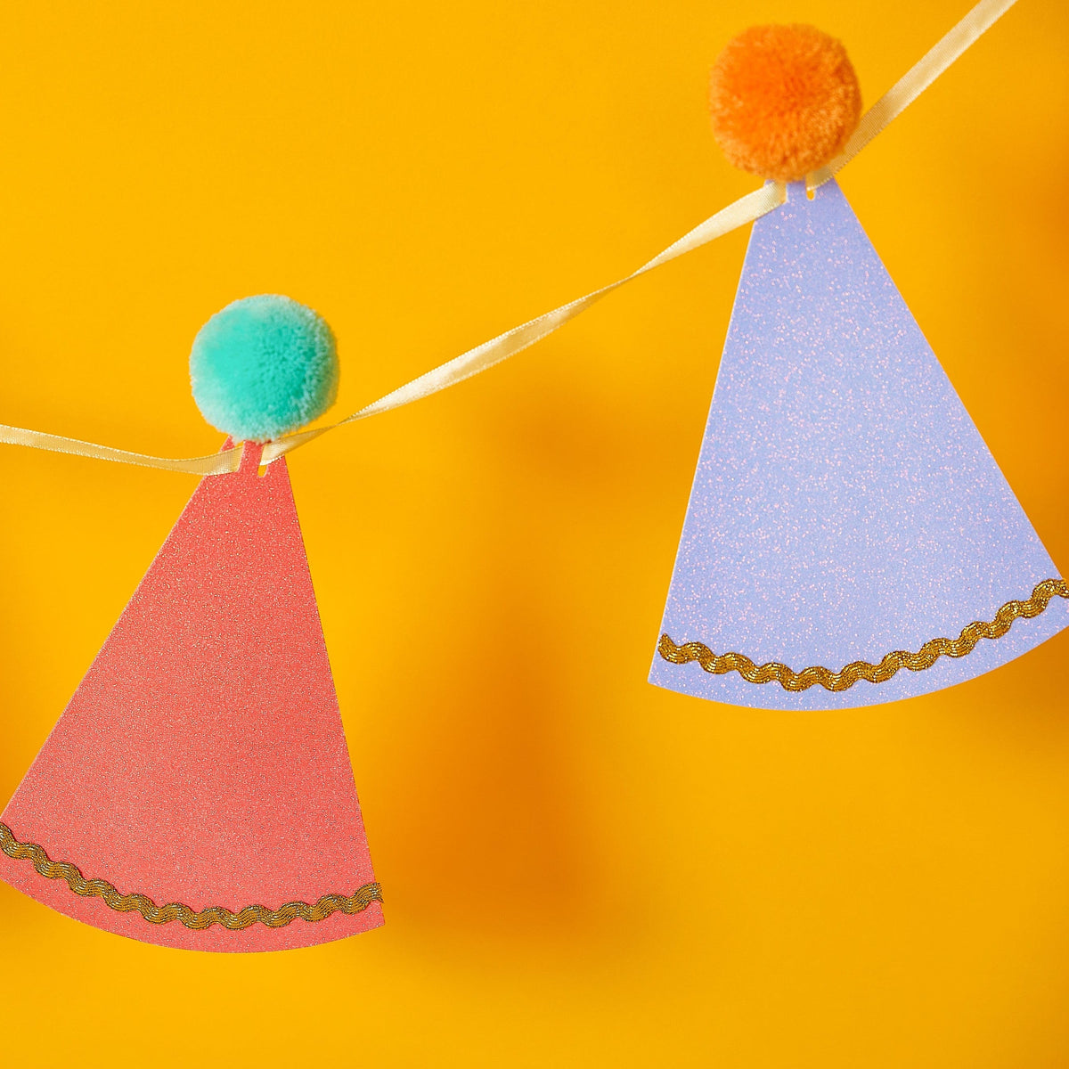 Pom Pom Party Hats Reusable Party Garland