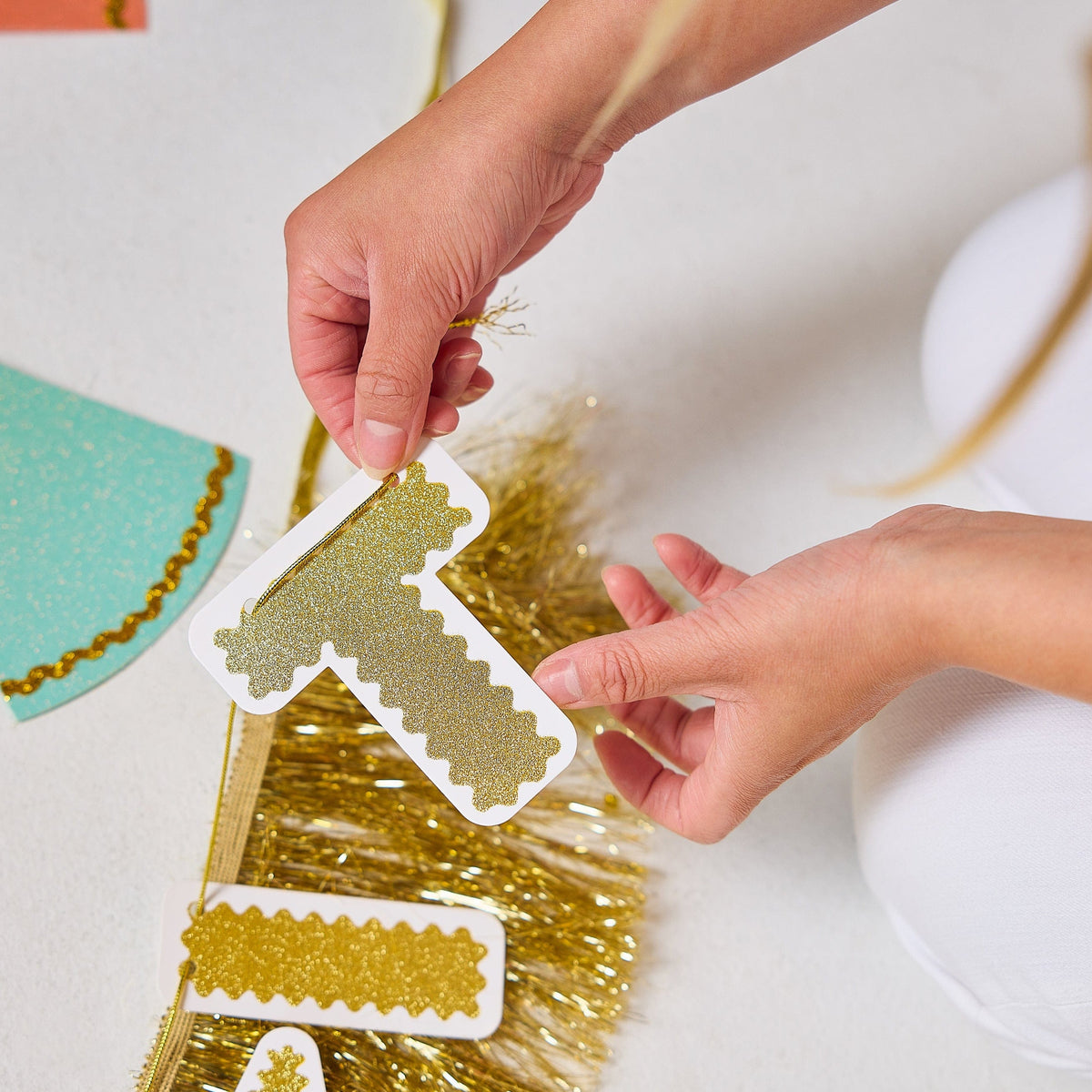 Customizable Gold Fringe Reusable Party Banner