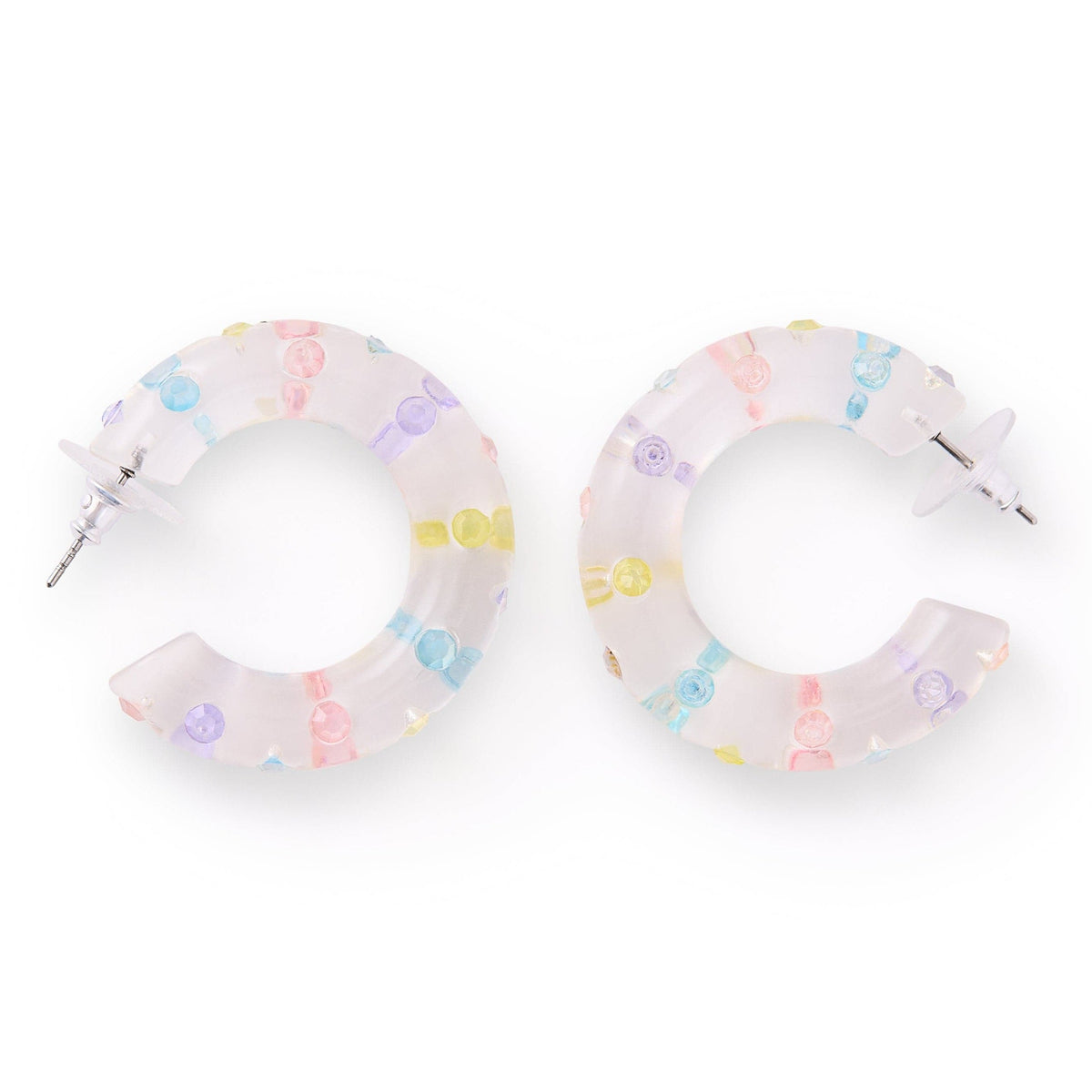 Pastel Confetti Hoop Earrings