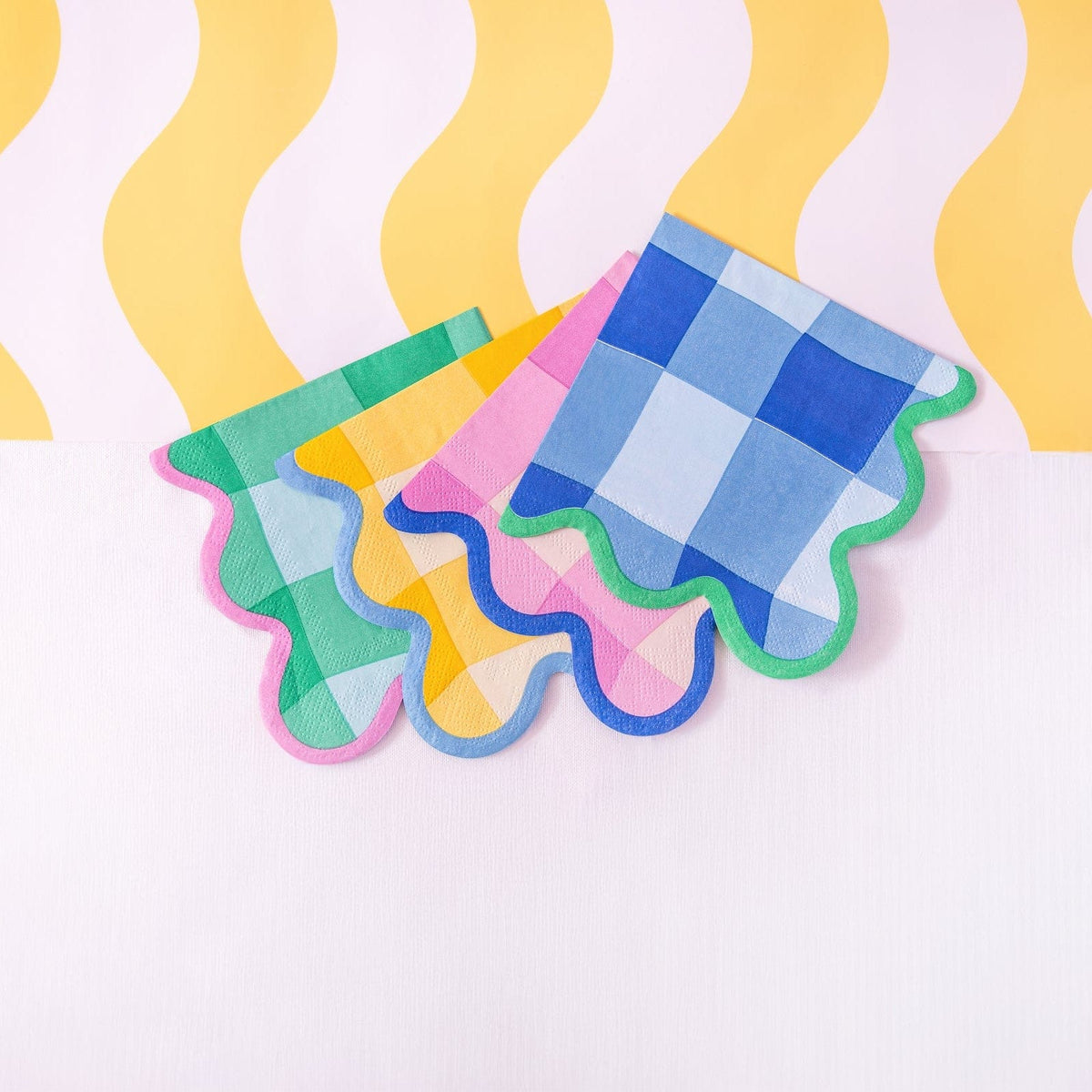 Colorwave Gingham Cocktail Napkins (20 ct, 5 colors)