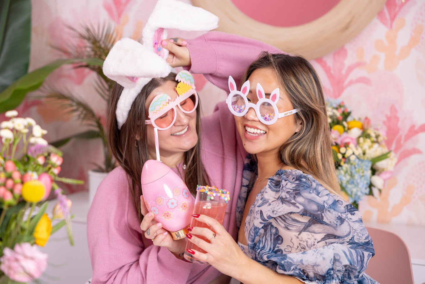 Peek-a-boo Chick Novelty Glasses (Single or Set of 4)