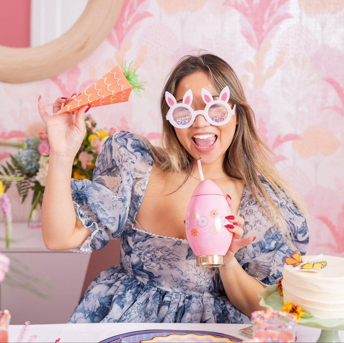 Hop-To-It Confetti Novelty Glasses (Single or Set of 4)
