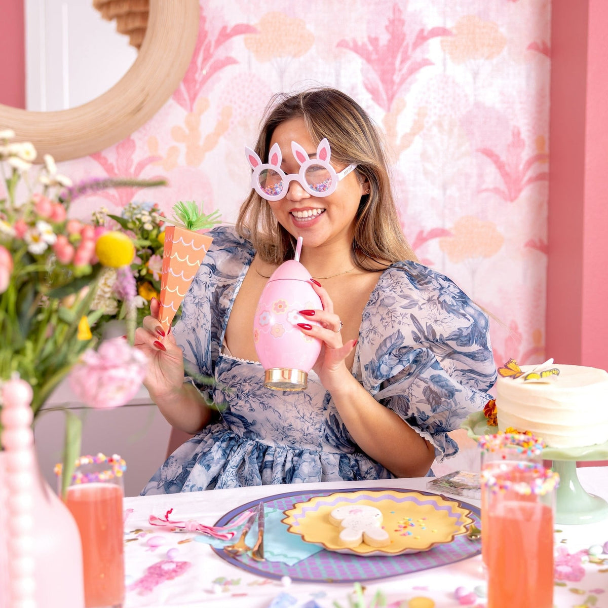 Hop-To-It Confetti Novelty Glasses (Single or Set of 4)