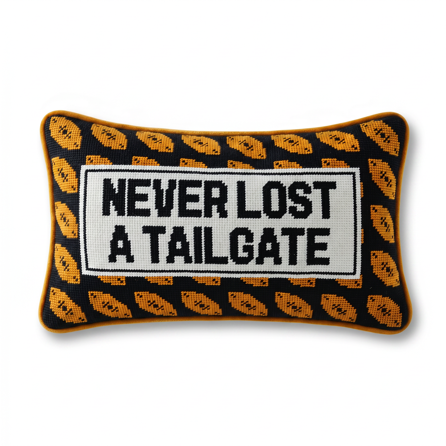 Never Lost A Tailgate Needlepoint Pillow