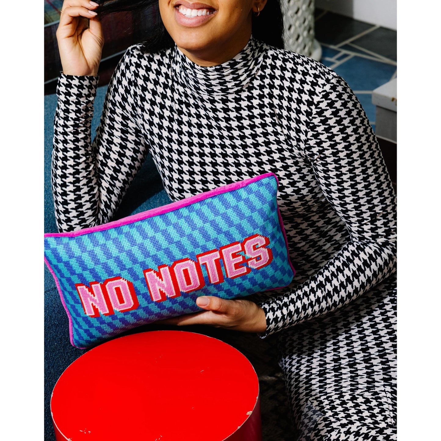 No Notes Needlepoint Pillow