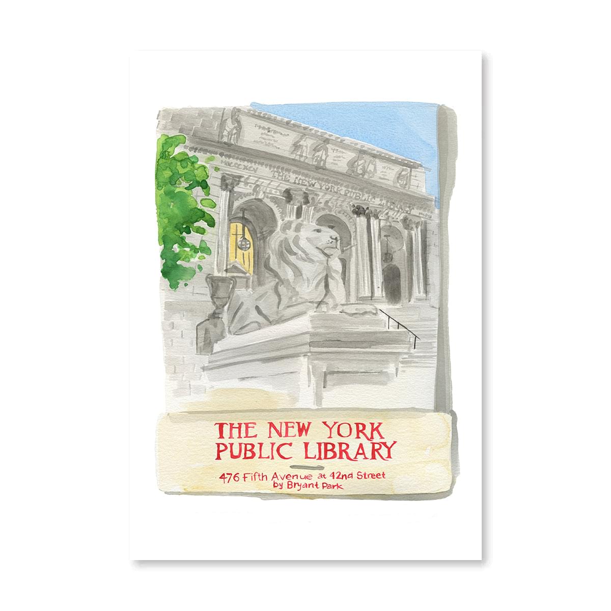 NY Public Library Matchbook Art Print
