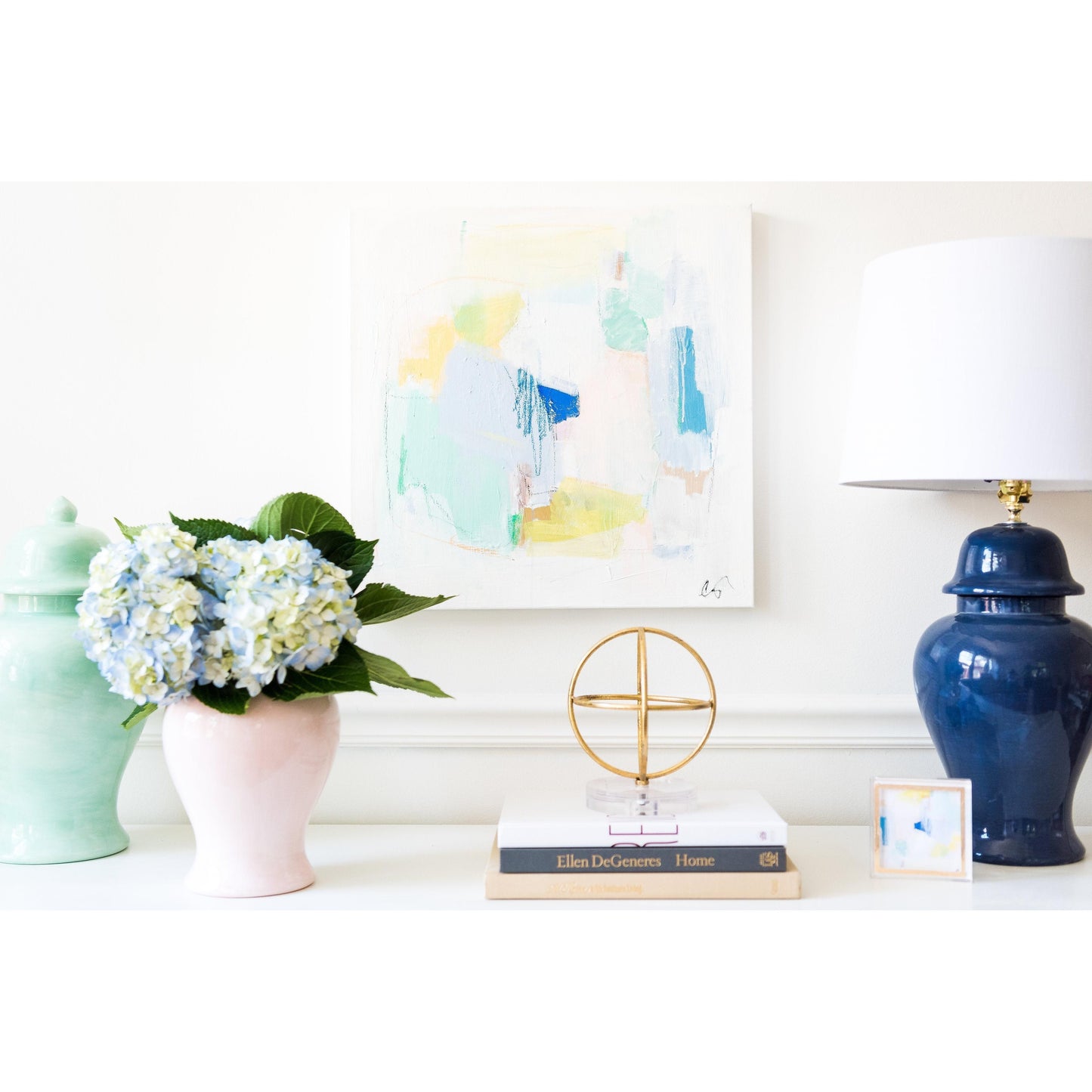 Navy Blue Ginger Jar Lamp