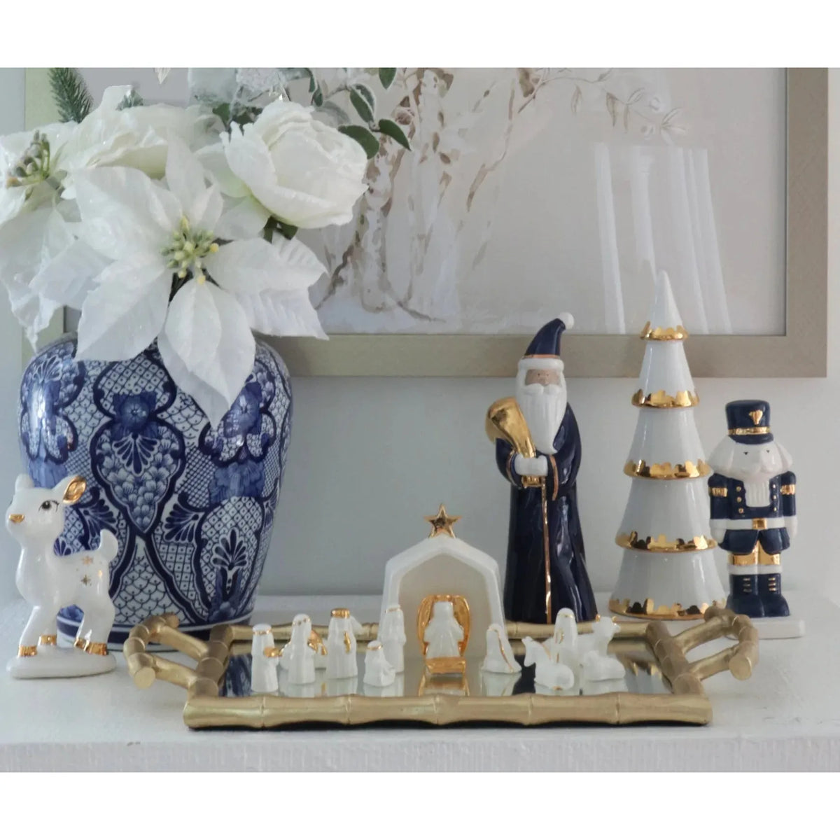 Navy Blue Santa with 22K Gold Accents
