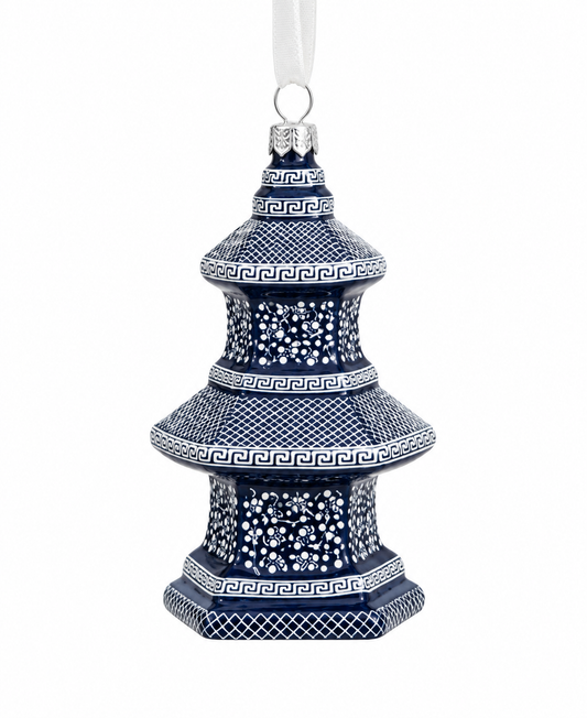 Box of 4 Dot Navy Pagoda Gift Topper