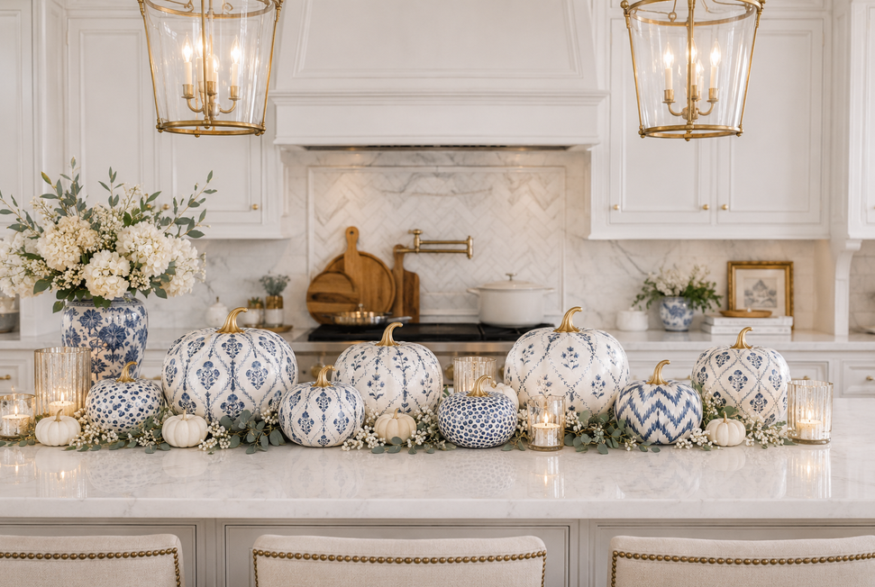 Navy Chevron Pumpkin