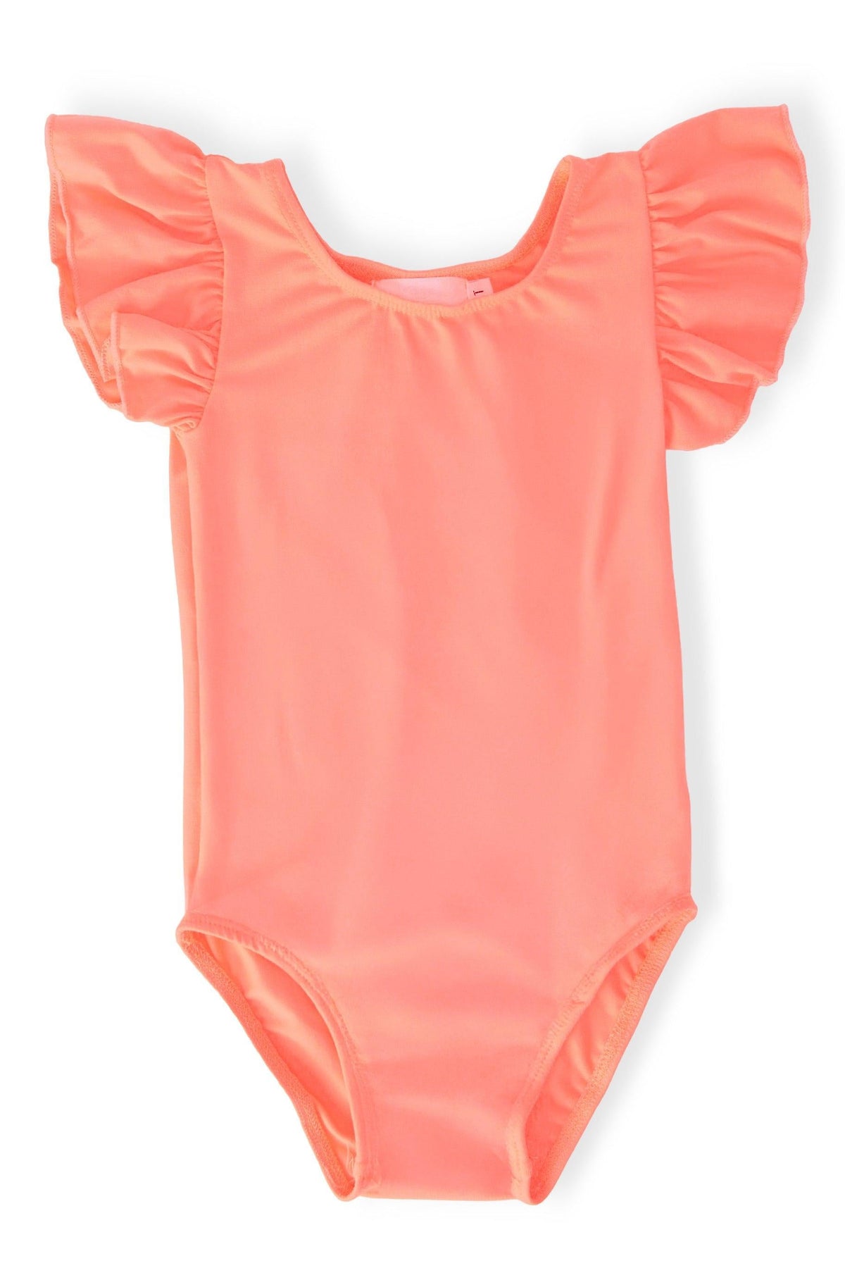 a pink baby bodysuit with ruffles