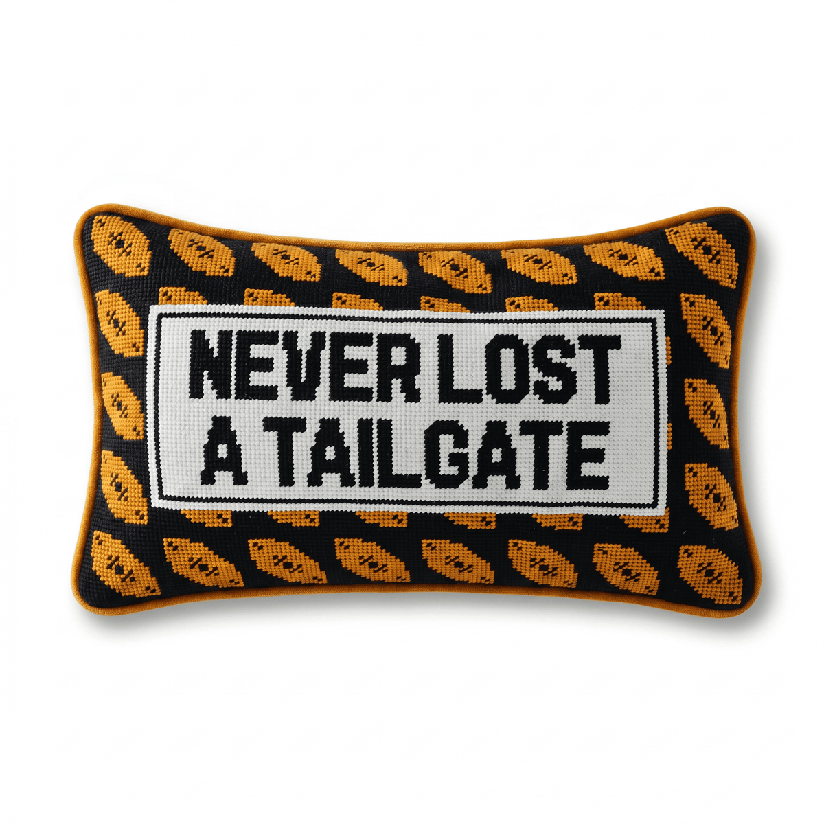 Never Lost A Tailgate Needlepoint Pillow