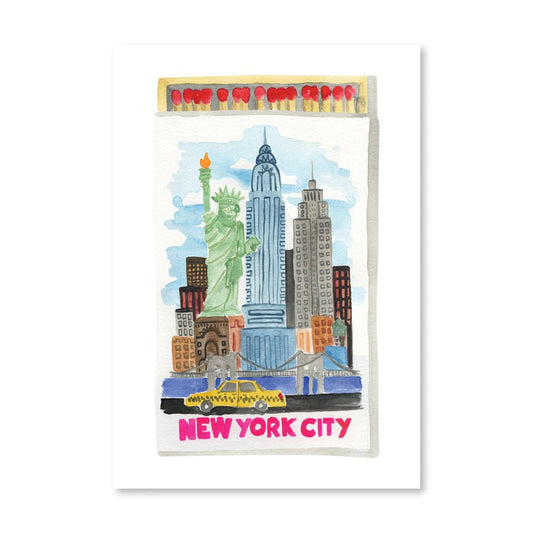 a watercolor painting of a city